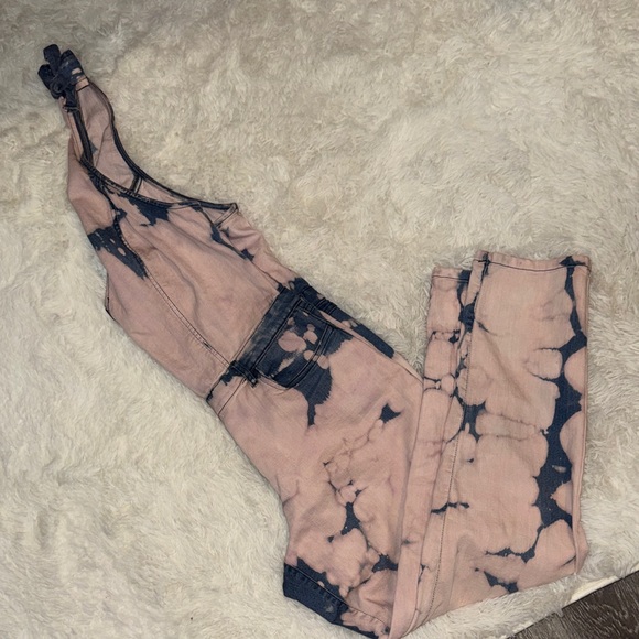 VENUS Blush and Charcoal Tie-Dye Jumpsuit